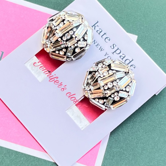 Kate Spade Earrings NWT / Crystal Cluster Clip Post Stud Earrings - Picture 5 of 7